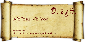 Dézsi Áron névjegykártya