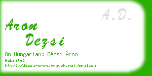 aron dezsi business card