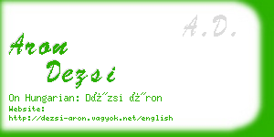 aron dezsi business card